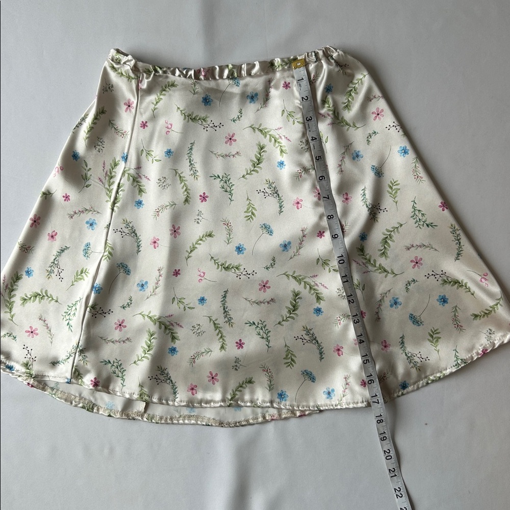 Satin Floral Skirt - Picture 2 of 3